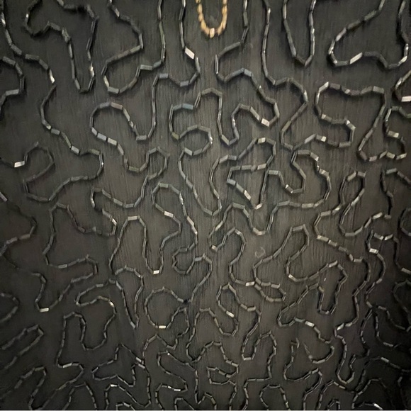 Vtg Sténay Black Gold Beaded Sequin Trophy Dress Silk India Size Xl Holidays - Picture 7 of 16